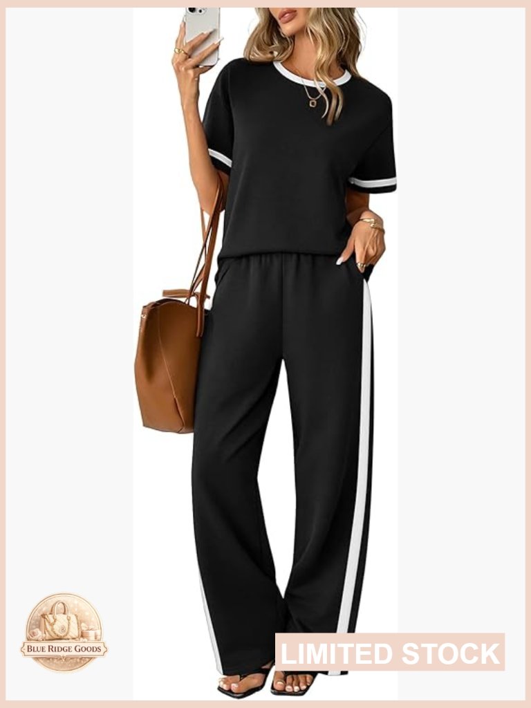 2 Piece Lounge Set Wide Leg Pants Matching Summer Outfits Resort Wear